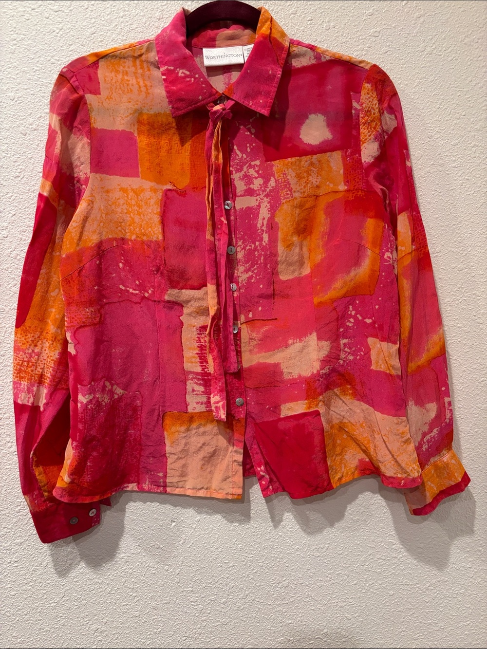 Tie-neck SILK top maximalism